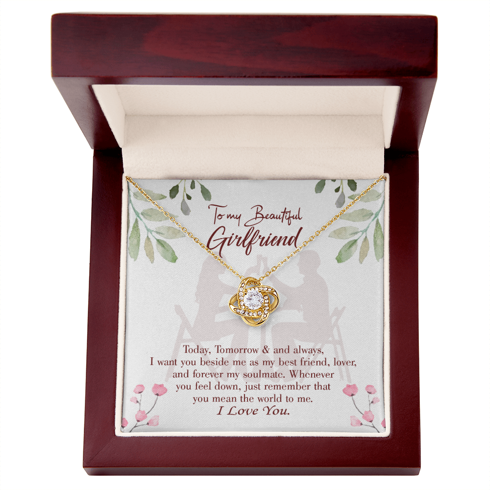 To My Girlfriend Forever my Soulmate Infinity Knot Necklace Message Card-Express Your Love Gifts