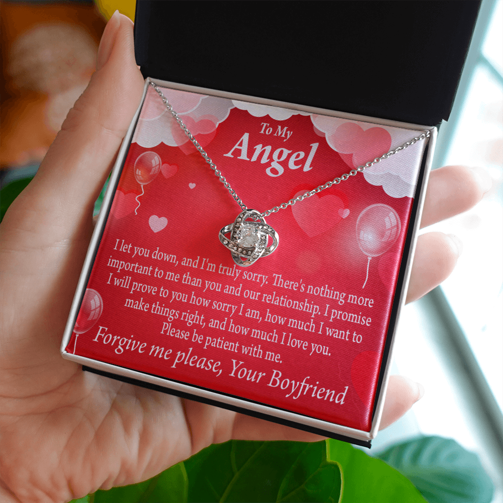 To My Girlfriend Forgive Me Infinity Knot Necklace Message Card-Express Your Love Gifts