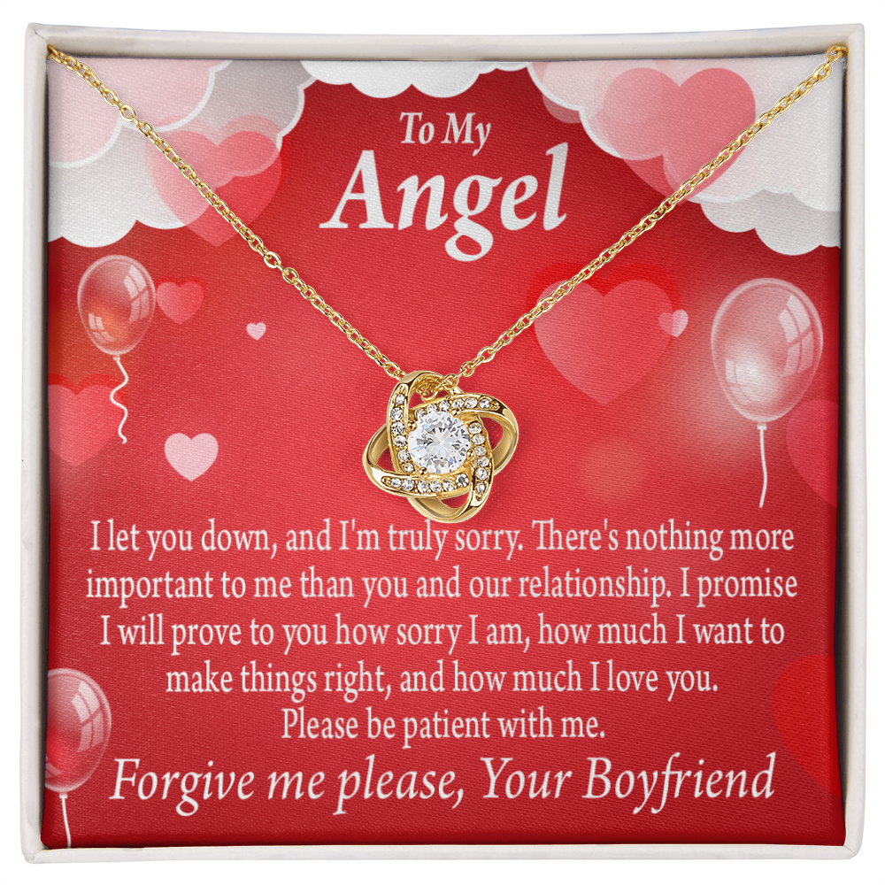 To My Girlfriend Forgive Me Infinity Knot Necklace Message Card-Express Your Love Gifts