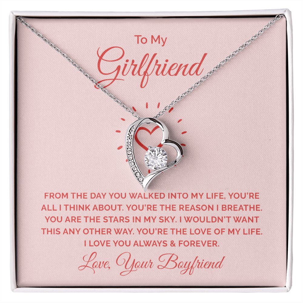 To My Girlfriend From the Day You Walked Into My Life Forever Necklace w Message Card-Express Your Love Gifts