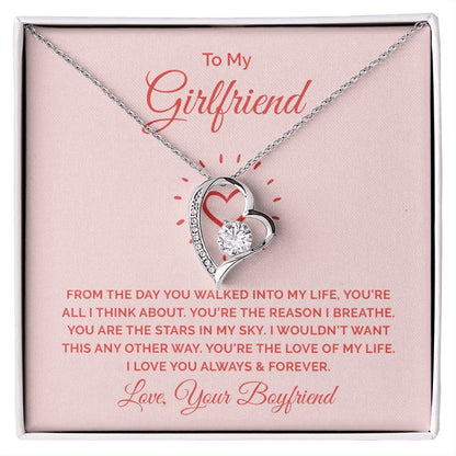 To My Girlfriend From the Day You Walked Into My Life Forever Necklace w Message Card-Express Your Love Gifts
