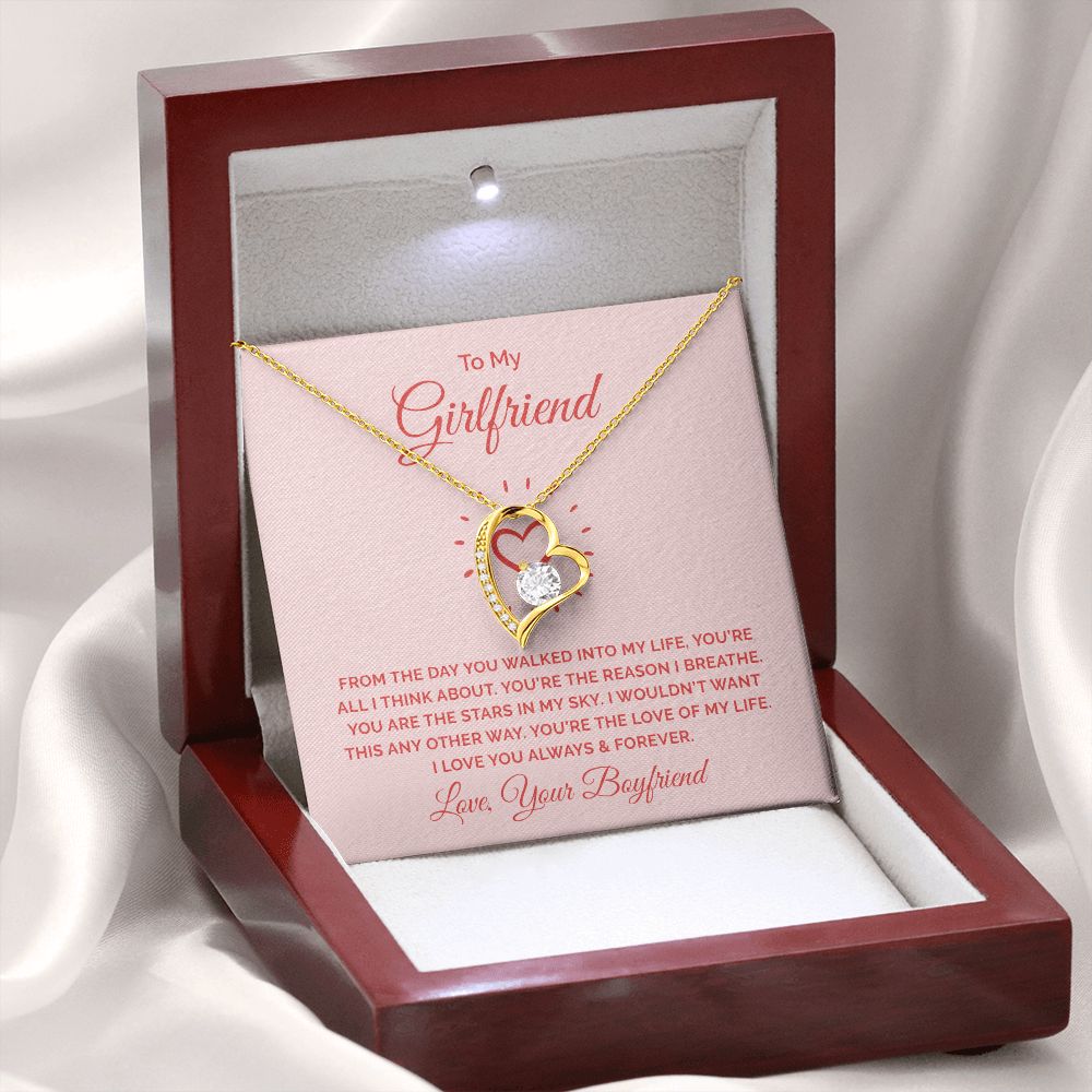 To My Girlfriend From the Day You Walked Into My Life Forever Necklace w Message Card-Express Your Love Gifts