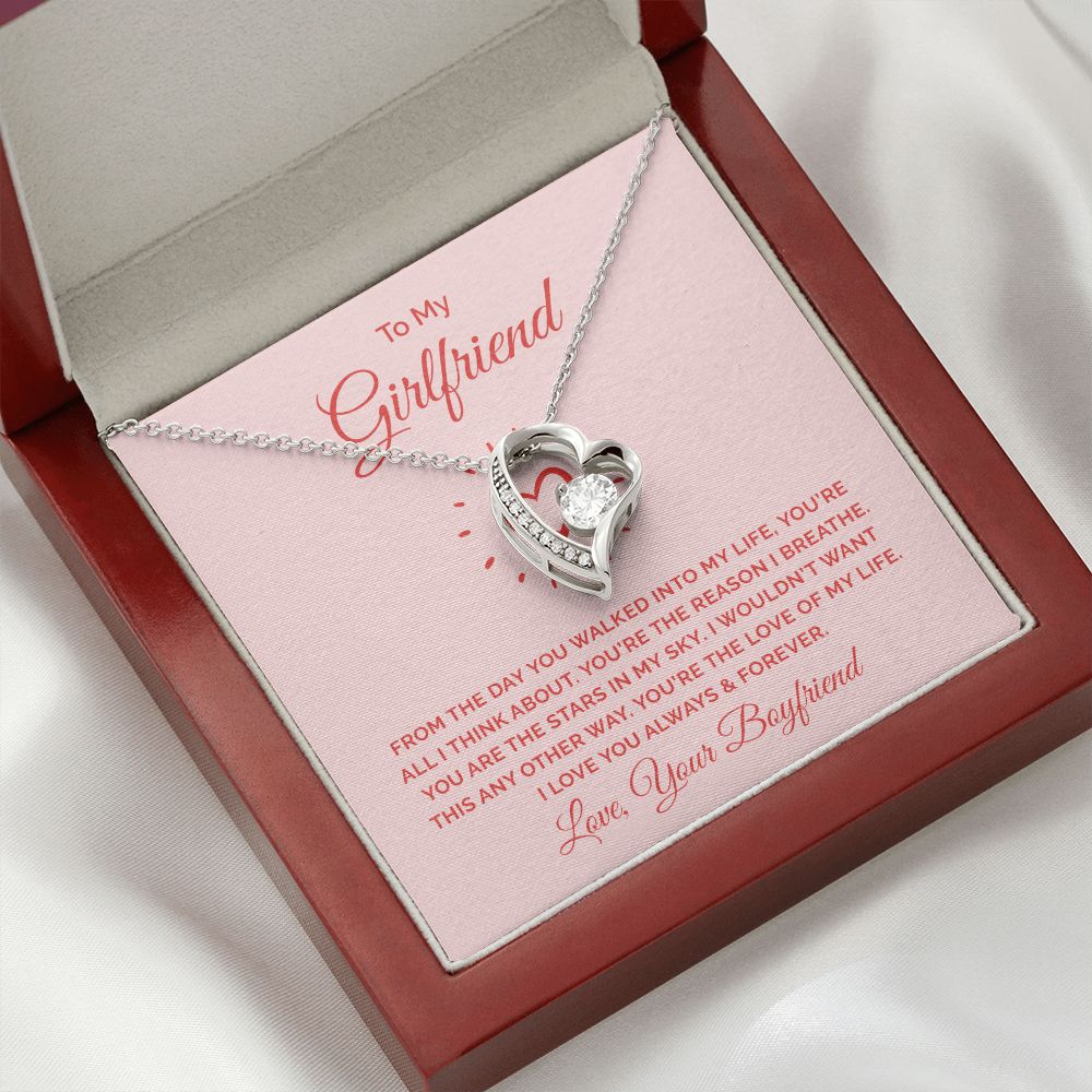 To My Girlfriend From the Day You Walked Into My Life Forever Necklace w Message Card-Express Your Love Gifts