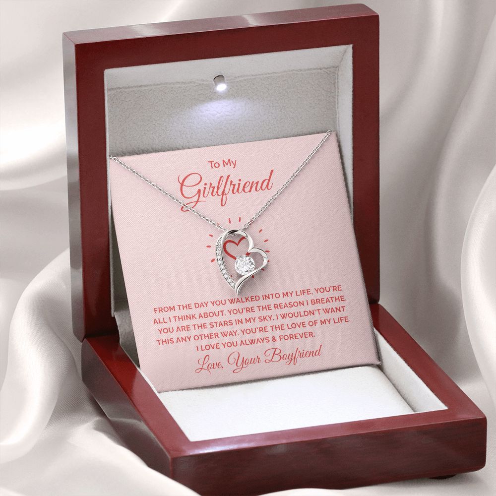 To My Girlfriend From the Day You Walked Into My Life Forever Necklace w Message Card-Express Your Love Gifts