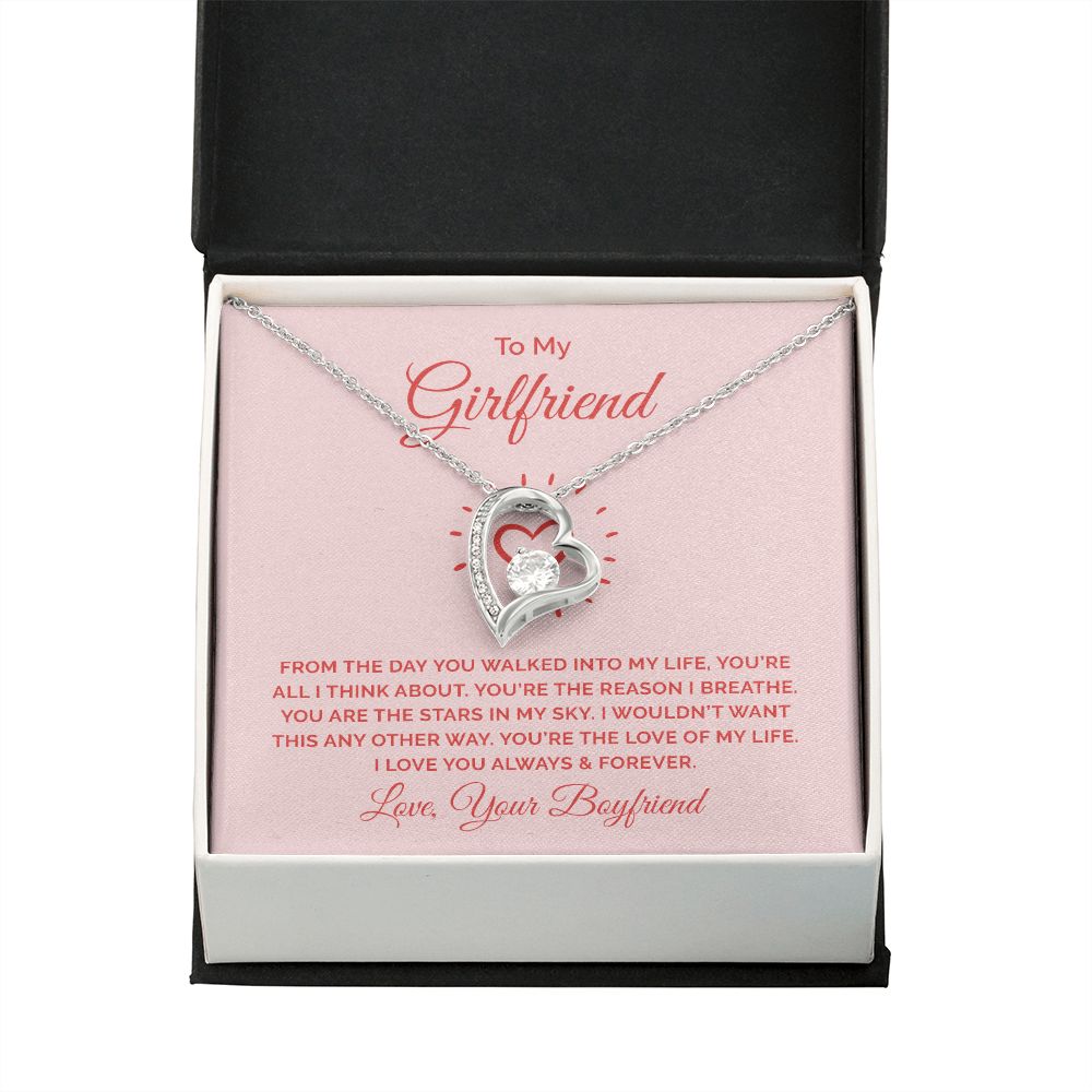 To My Girlfriend From the Day You Walked Into My Life Forever Necklace w Message Card-Express Your Love Gifts