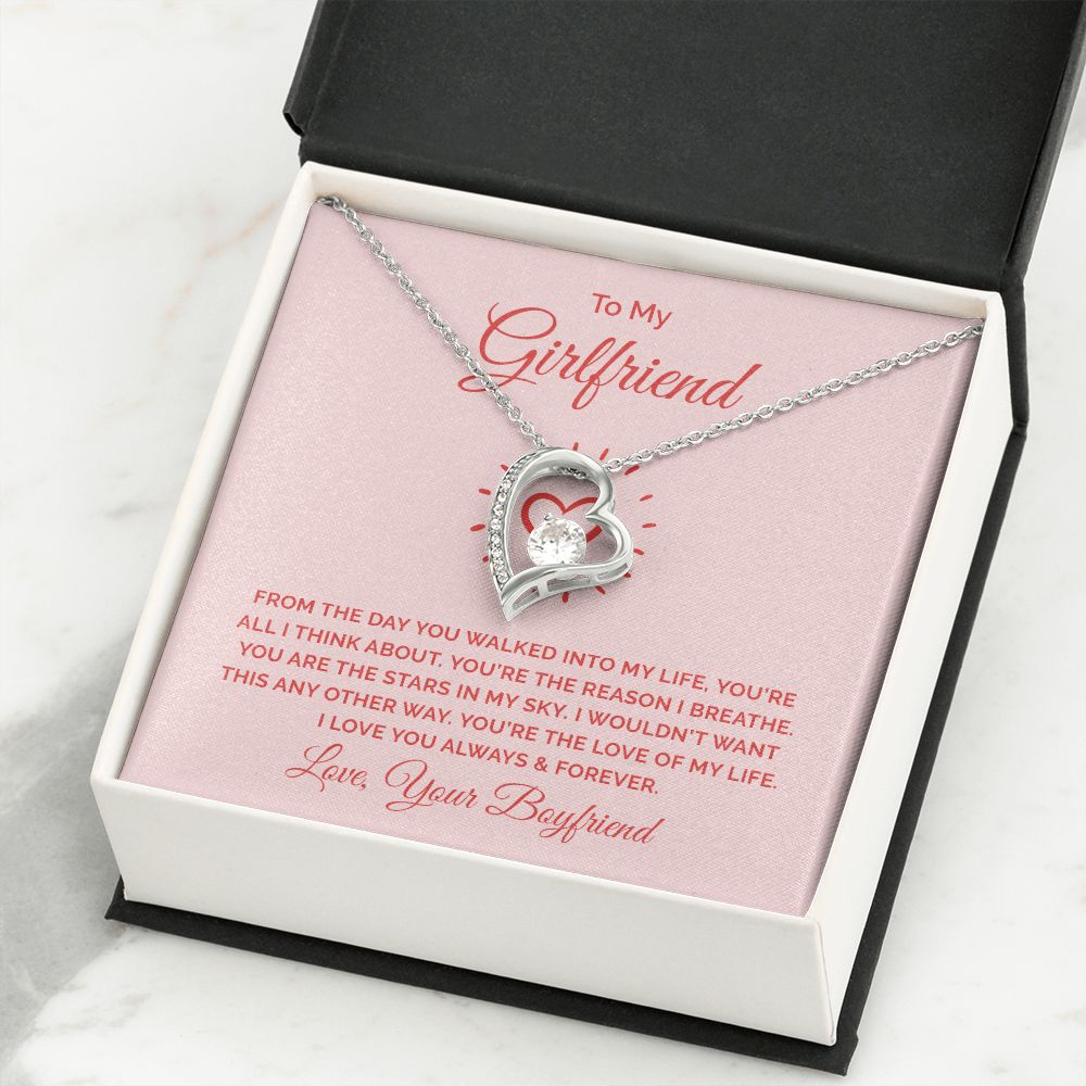 To My Girlfriend From the Day You Walked Into My Life Forever Necklace w Message Card-Express Your Love Gifts