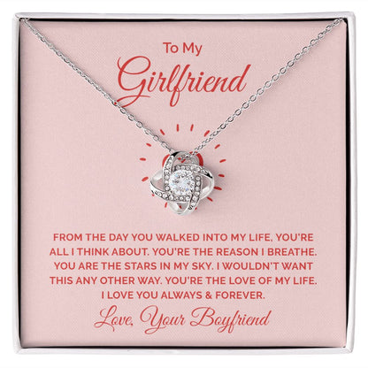 To My Girlfriend From the Day You Walked Into My Life Infinity Knot Necklace Message Card-Express Your Love Gifts