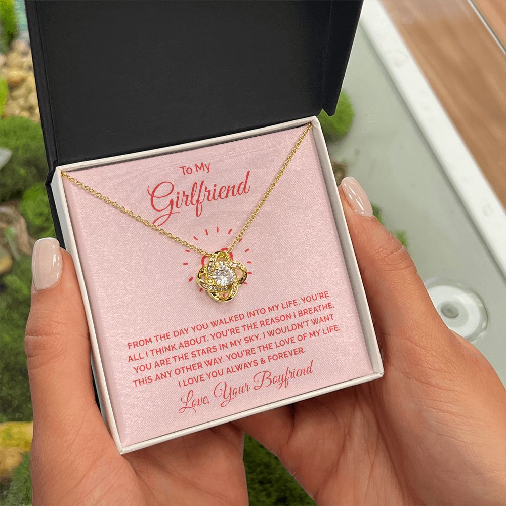 To My Girlfriend From the Day You Walked Into My Life Infinity Knot Necklace Message Card-Express Your Love Gifts