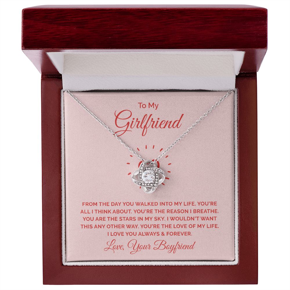 To My Girlfriend From the Day You Walked Into My Life Infinity Knot Necklace Message Card-Express Your Love Gifts