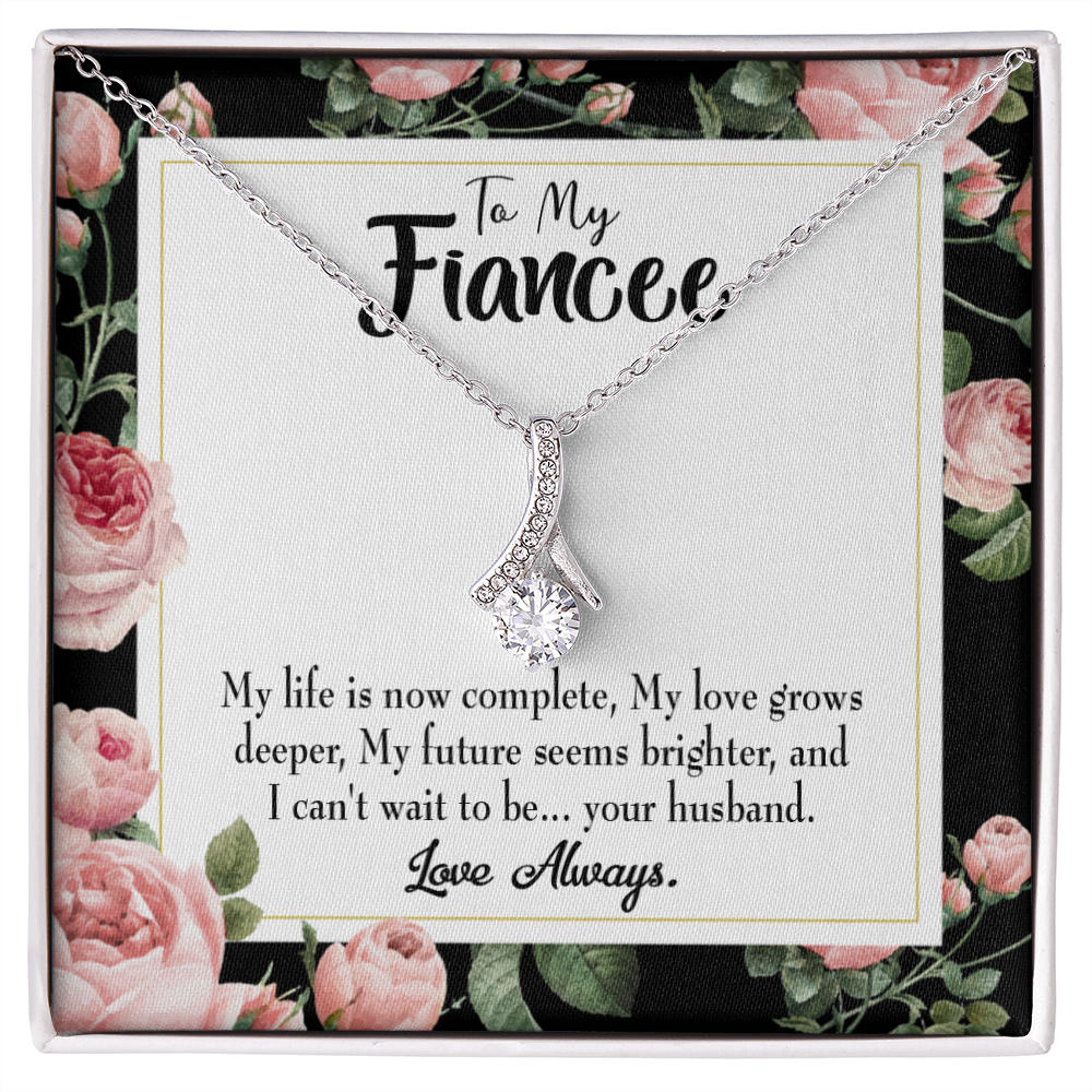 To My Girlfriend Future is Brighter Alluring Ribbon Necklace Message Card-Express Your Love Gifts