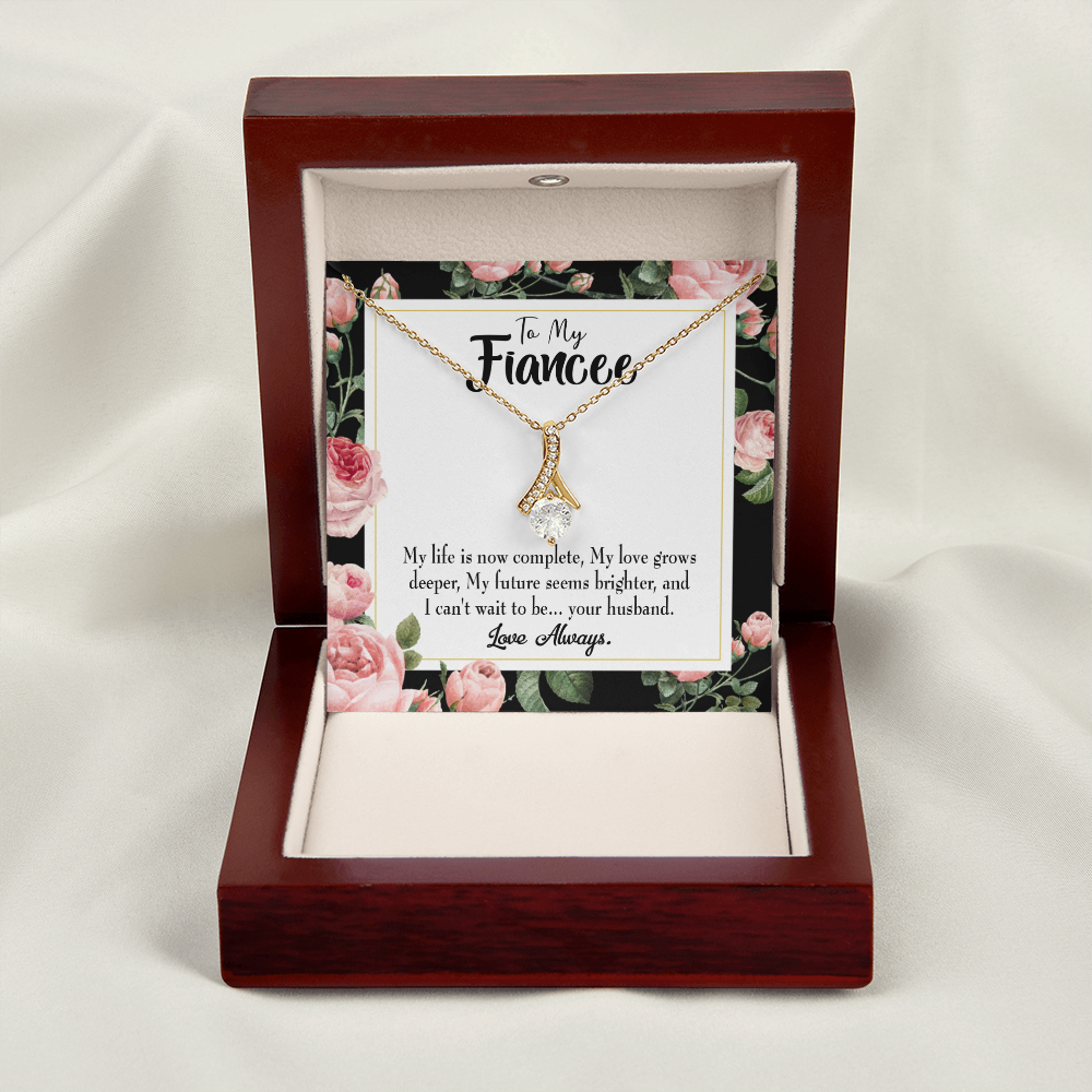 To My Girlfriend Future is Brighter Alluring Ribbon Necklace Message Card-Express Your Love Gifts