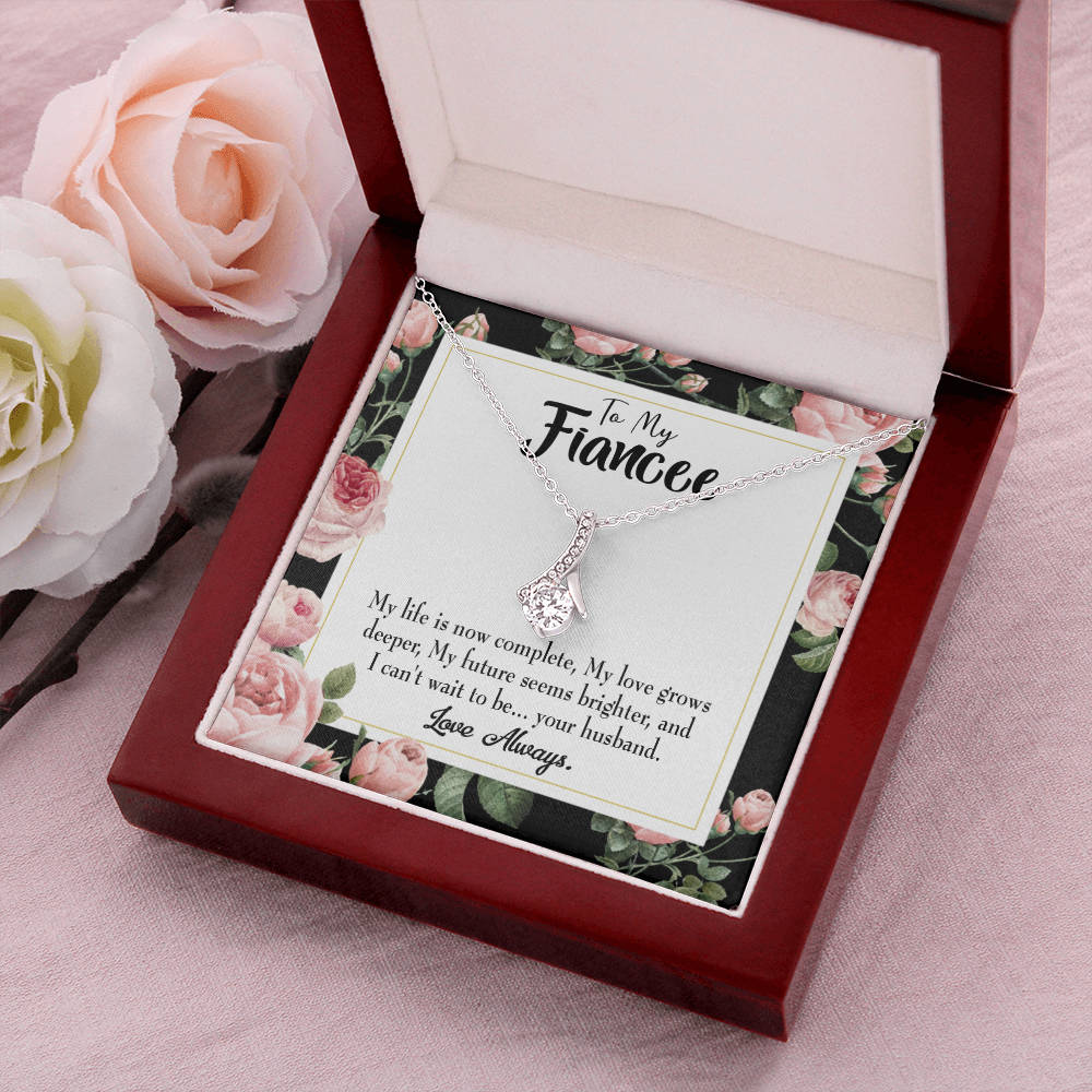 To My Girlfriend Future is Brighter Alluring Ribbon Necklace Message Card-Express Your Love Gifts