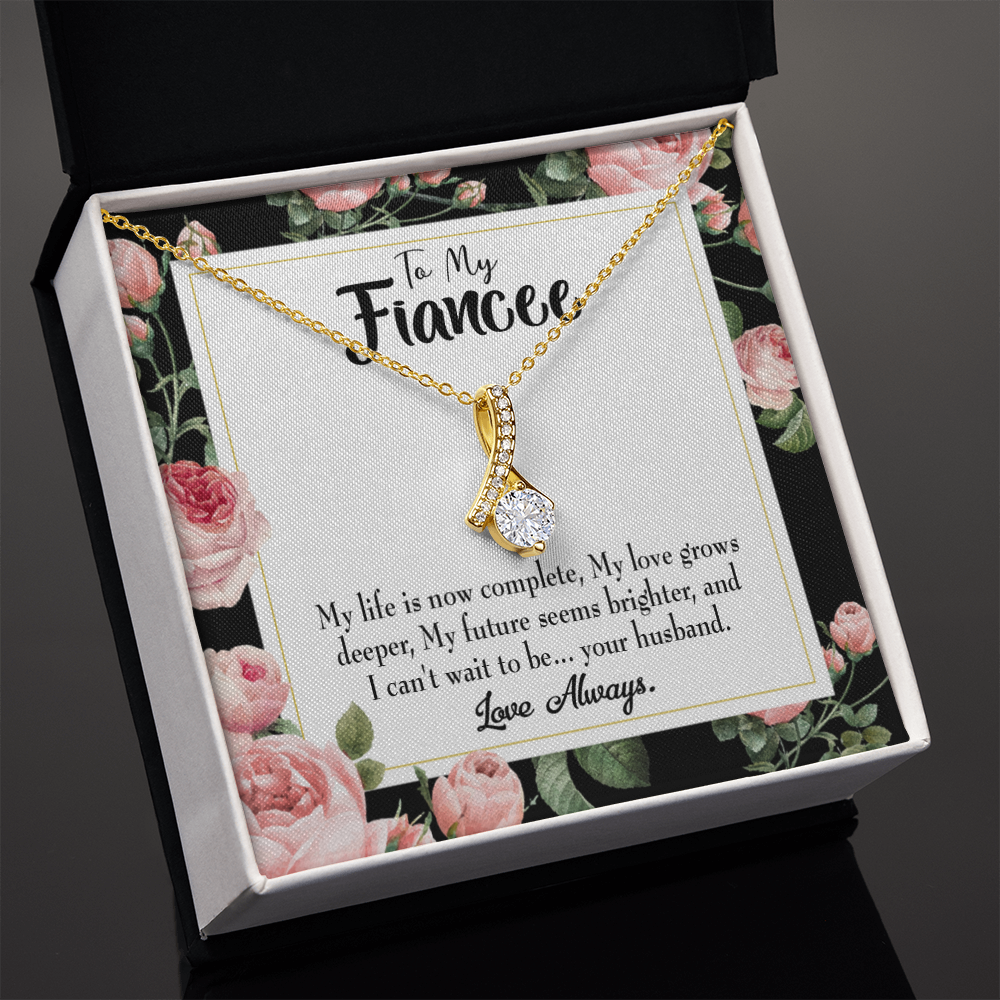 To My Girlfriend Future is Brighter Alluring Ribbon Necklace Message Card-Express Your Love Gifts