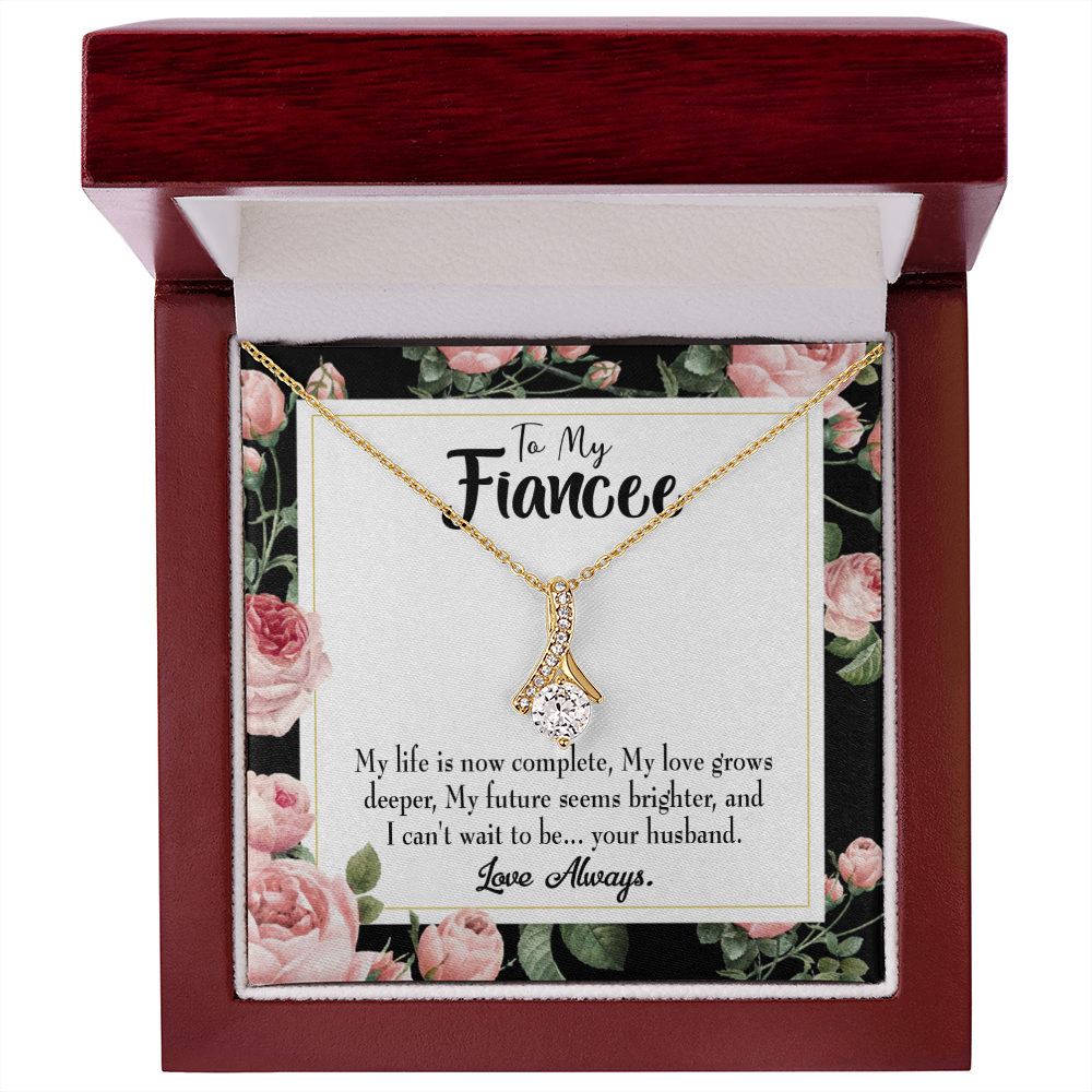 To My Girlfriend Future is Brighter Alluring Ribbon Necklace Message Card-Express Your Love Gifts