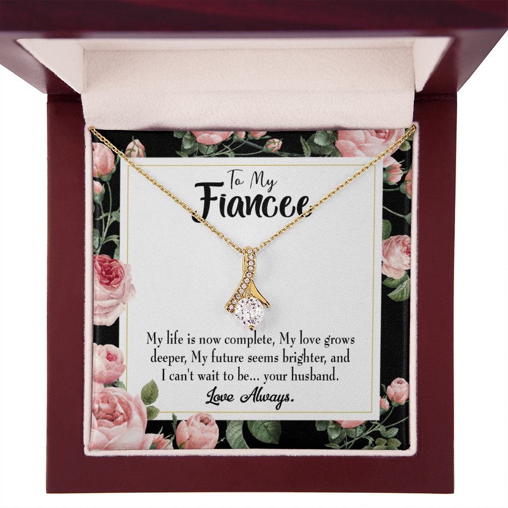 To My Girlfriend Future is Brighter Alluring Ribbon Necklace Message Card-Express Your Love Gifts