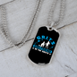 To My Girlfriend G.R.I.T.S Blue Girlfriend Necklace Stainless Steel or 18k Gold Dog Tag 24" Chain-Express Your Love Gifts