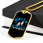 To My Girlfriend G.R.I.T.S Blue Girlfriend Necklace Stainless Steel or 18k Gold Dog Tag 24" Chain-Express Your Love Gifts