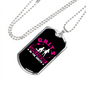 To My Girlfriend G.R.I.T.S Pink Girlfriend Necklace Stainless Steel or 18k Gold Dog Tag 24" Chain-Express Your Love Gifts