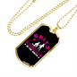 To My Girlfriend G.R.I.T.S Pink Girlfriend Necklace Stainless Steel or 18k Gold Dog Tag 24" Chain-Express Your Love Gifts