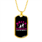 To My Girlfriend G.R.I.T.S Pink Girlfriend Necklace Stainless Steel or 18k Gold Dog Tag 24" Chain-Express Your Love Gifts