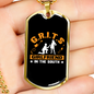 To My Girlfriend G.R.I.T.S Yellow Girlfriend Necklace Stainless Steel or 18k Gold Dog Tag 24" Chain-Express Your Love Gifts