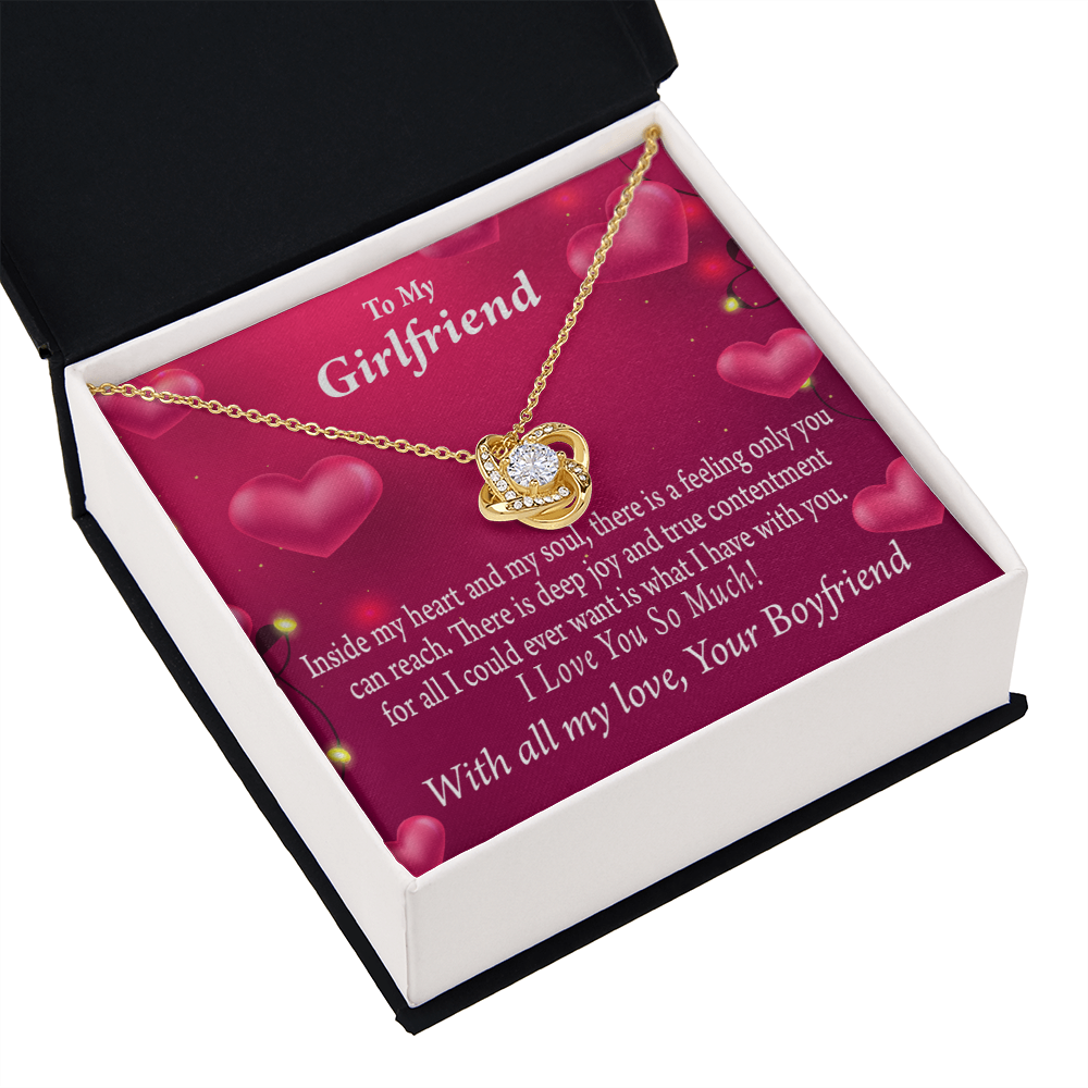 To My Girlfriend Girlfriend Deep Joy And True Contentment Infinity Knot Necklace Message Card-Express Your Love Gifts