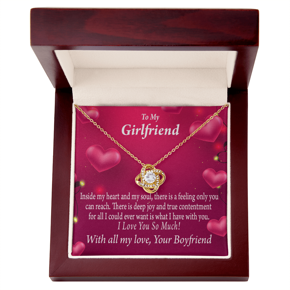 To My Girlfriend Girlfriend Deep Joy And True Contentment Infinity Knot Necklace Message Card-Express Your Love Gifts