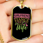 To My Girlfriend Girlfriend Fiance Wife Necklace Stainless Steel or 18k Gold Dog Tag 24" Chain-Express Your Love Gifts