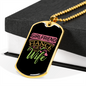 To My Girlfriend Girlfriend Fiance Wife Necklace Stainless Steel or 18k Gold Dog Tag 24" Chain-Express Your Love Gifts