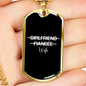 To My Girlfriend Girlfriend Fiance Wife TranspArent Necklace Stainless Steel or 18k Gold Dog Tag 24" Chain-Express Your Love Gifts