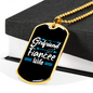 To My Girlfriend Girlfriend Fiancee Wife Blue Necklace Stainless Steel or 18k Gold Dog Tag 24" Chain-Express Your Love Gifts