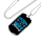 To My Girlfriend Girlfriend Fiancee Wife Mommy Blue Necklace Stainless Steel or 18k Gold Dog Tag 24" Chain-Express Your Love Gifts