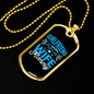 To My Girlfriend Girlfriend Fiancee Wife Mommy Blue Necklace Stainless Steel or 18k Gold Dog Tag 24" Chain-Express Your Love Gifts