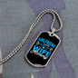 To My Girlfriend Girlfriend Fiancee Wife Mommy Blue Necklace Stainless Steel or 18k Gold Dog Tag 24" Chain-Express Your Love Gifts