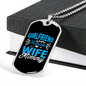 To My Girlfriend Girlfriend Fiancee Wife Mommy Blue Necklace Stainless Steel or 18k Gold Dog Tag 24" Chain-Express Your Love Gifts
