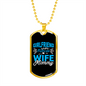 To My Girlfriend Girlfriend Fiancee Wife Mommy Blue Necklace Stainless Steel or 18k Gold Dog Tag 24" Chain-Express Your Love Gifts