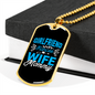 To My Girlfriend Girlfriend Fiancee Wife Mommy Blue Necklace Stainless Steel or 18k Gold Dog Tag 24" Chain-Express Your Love Gifts