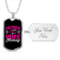 To My Girlfriend Girlfriend Fiancee Wife Mommy Pink Necklace Stainless Steel or 18k Gold Dog Tag 24" Chain-Express Your Love Gifts