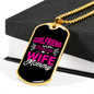 To My Girlfriend Girlfriend Fiancee Wife Mommy Pink Necklace Stainless Steel or 18k Gold Dog Tag 24" Chain-Express Your Love Gifts