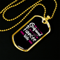 To My Girlfriend Girlfriend Fiancee Wife Pink Necklace Stainless Steel or 18k Gold Dog Tag 24" Chain-Express Your Love Gifts