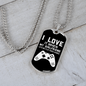 To My Girlfriend Girlfriend Lets Me Play Video Games Necklace Stainless Steel or 18k Gold Dog Tag 24" Chain-Express Your Love Gifts