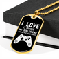 To My Girlfriend Girlfriend Lets Me Play Video Games Necklace Stainless Steel or 18k Gold Dog Tag 24" Chain-Express Your Love Gifts