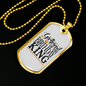 To My Girlfriend Girlfriend Of The Birthday King Necklace Stainless Steel or 18k Gold Dog Tag 24" Chain-Express Your Love Gifts