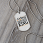 To My Girlfriend Girlfriend Of The Birthday King Necklace Stainless Steel or 18k Gold Dog Tag 24" Chain-Express Your Love Gifts