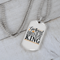 To My Girlfriend Girlfriend Of The Birthday King Necklace Stainless Steel or 18k Gold Dog Tag 24" Chain-Express Your Love Gifts