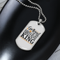 To My Girlfriend Girlfriend Of The Birthday King Necklace Stainless Steel or 18k Gold Dog Tag 24" Chain-Express Your Love Gifts