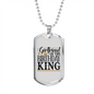 To My Girlfriend Girlfriend Of The Birthday King Necklace Stainless Steel or 18k Gold Dog Tag 24" Chain-Express Your Love Gifts