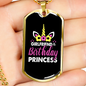 To My Girlfriend Girlfriend Of The Birthday Princess Necklace Stainless Steel or 18k Gold Dog Tag 24" Chain-Express Your Love Gifts