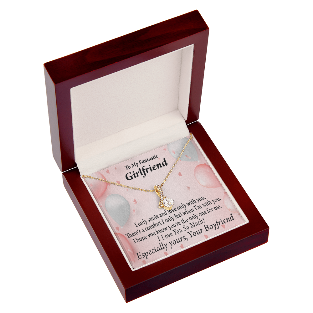 To My Girlfriend Girlfriend The Only One For Me Alluring Ribbon Necklace Message Card-Express Your Love Gifts