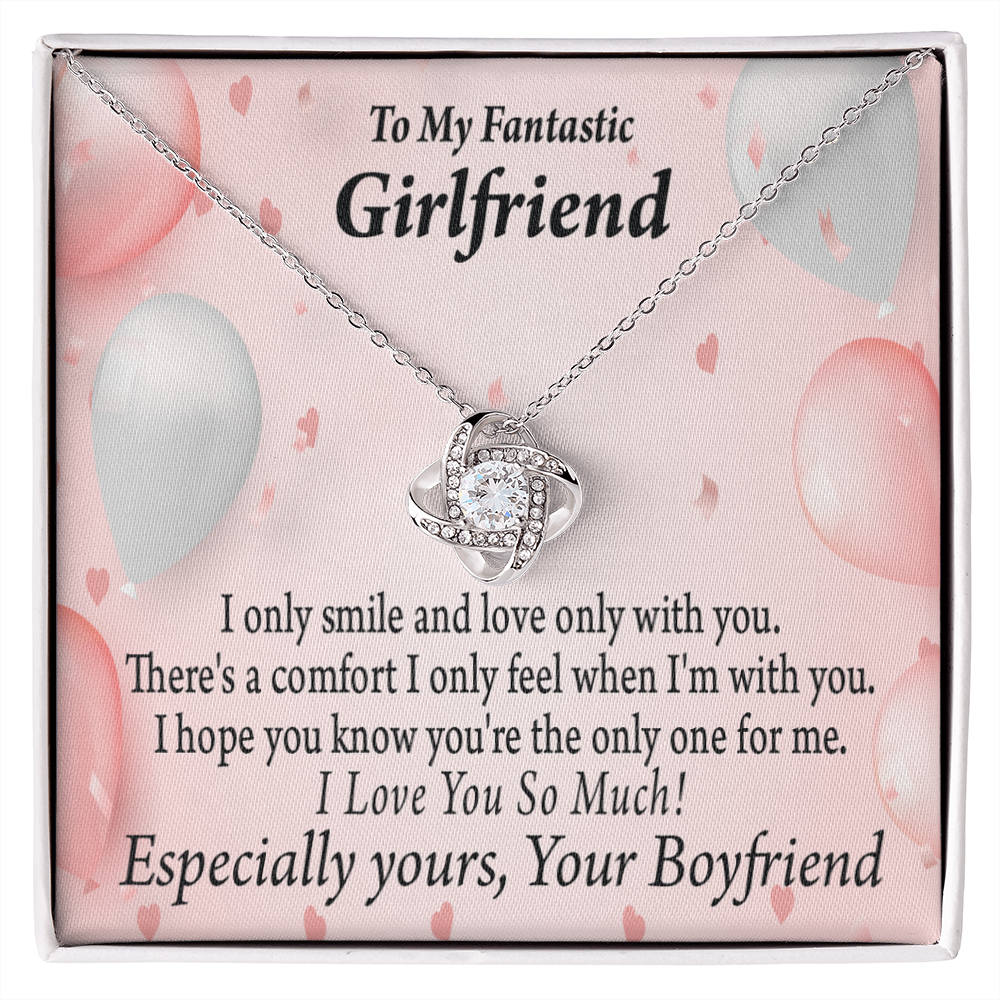 To My Girlfriend Girlfriend The Only One For Me Infinity Knot Necklace Message Card-Express Your Love Gifts